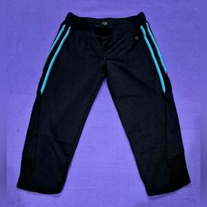 (PH8)Bebe Sport Black/Hawaiian Ocean Cropped Pants - XS.